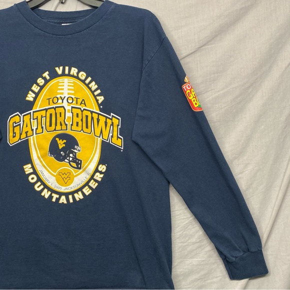 West Virginia Gator Bowl Long Sleeve Short Blue Men Size | M - Picture 3 of 9